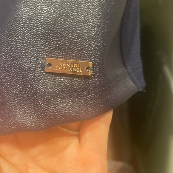 Armani Exchange. Plum faux leather top - Picture 3 of 5